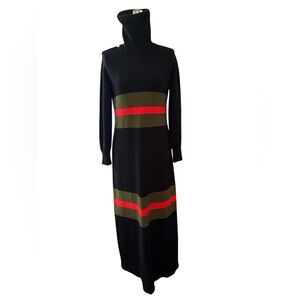 Stunning vintage Marie Claire  maxi turtleneck  knit dress